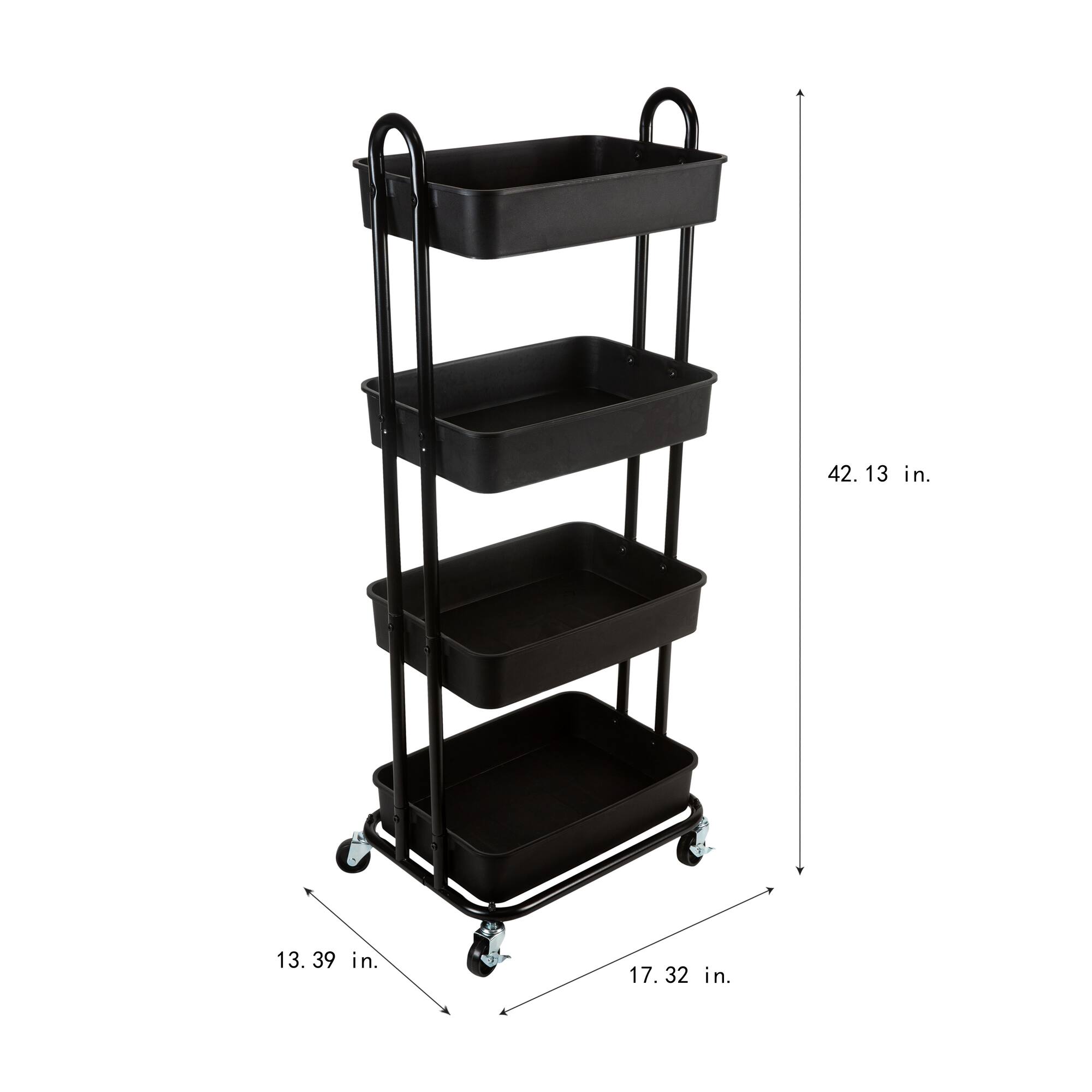 Organize It All 4-Tier Rolling Multifunctional Storage Cart